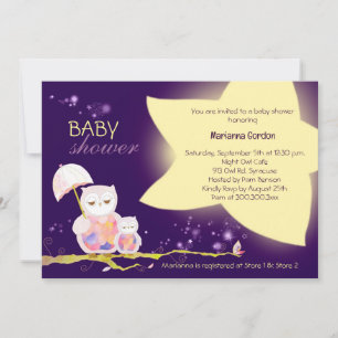 Invitation Twinkle Twinkle Star + Owl Baby shower