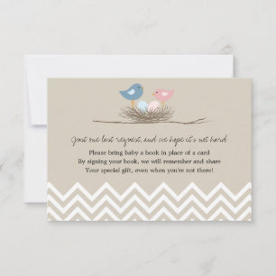 Invitation Twins Boy and Girl Bird's Nest Baby shower