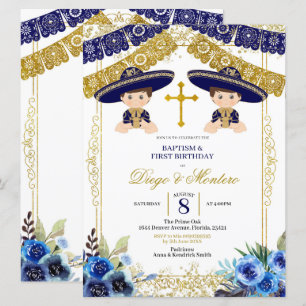 Invitation Twins de la Marine mexicaine Blue et Go