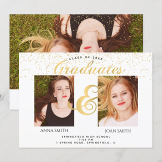 Invitation Twins Graduation Photo