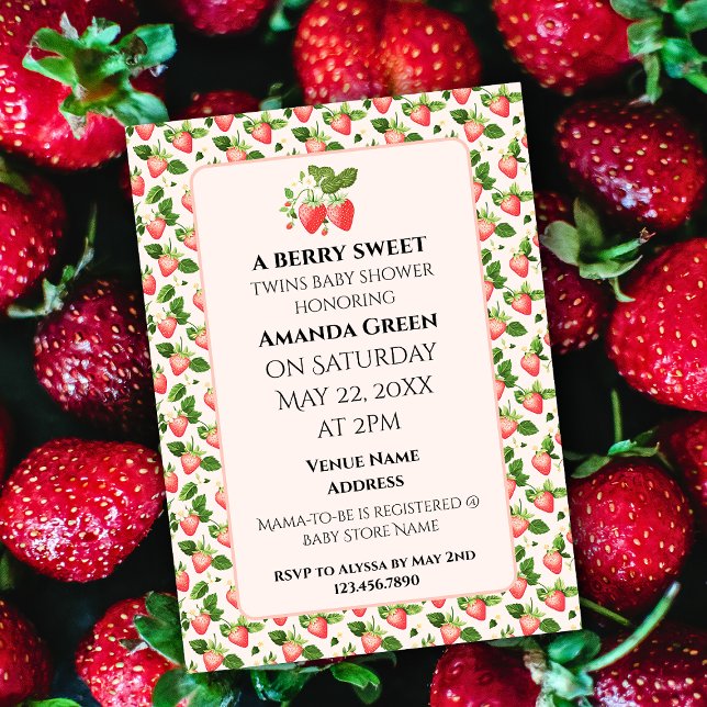 Invitation TWINS Petit Berry Swewberry (TWINS Small Berry Sweet Strawberry Invitation)