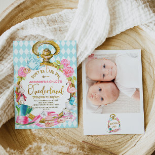 Invitation Twins Photo Watch Alice Dans L'Onederland Annivers