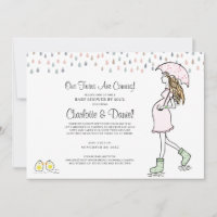 Twins Pregnant Maman Baby shower Parapluie Par Mai