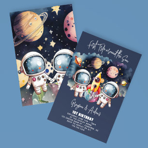 Invitation Twins Premier voyage autour du soleil 1er annivers