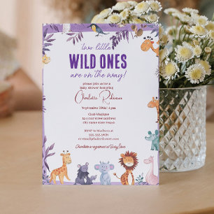 Invitation Twins Safari Baby shower Deux Petits Sauvages