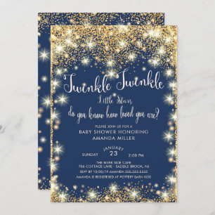 Invitation Twins Twinkle Twinkle Little Stars Baby shower