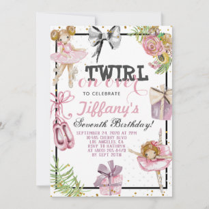 Invitation Twirl sur l'anniversaire de Ballerina