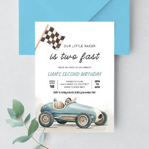 Invitation TWO Fast Vintage Race Car 2e Anniversaire