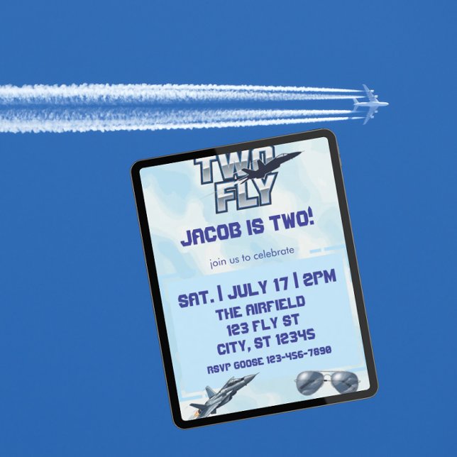 Invitation TWO Fly, Jet 2e anniversaire (Créateur téléchargé)