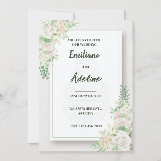 Invitation Two Hearts, One Love (Devant)