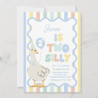 Invitation Two Silly Goose 2nd Birthday Party Spring Birthday
