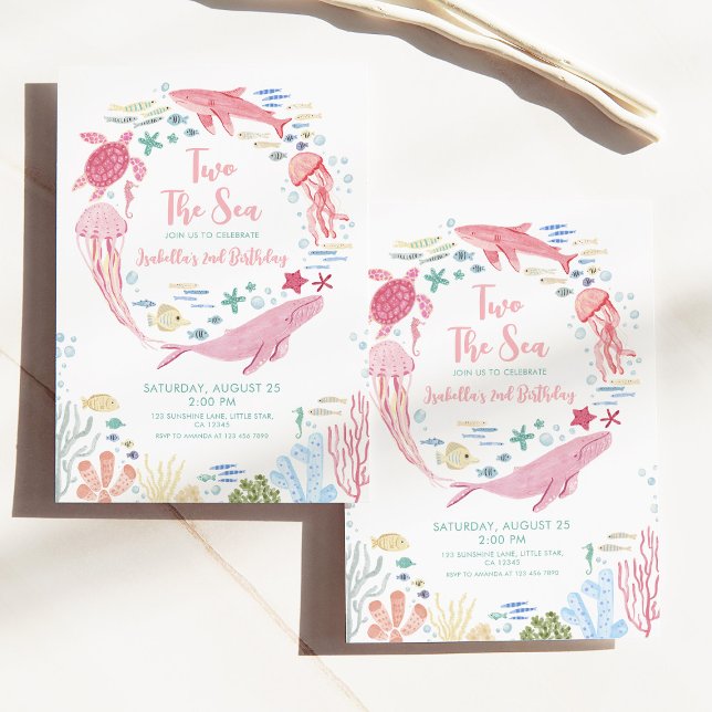 Invitation Two The Sea Girls 2e anniversaire (Créateur téléchargé)