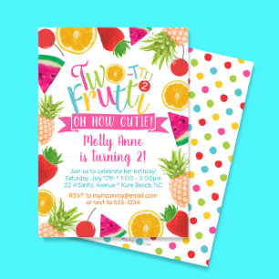 Invitation TWO-tti Frutti Comment Cutie 2e anniversaire