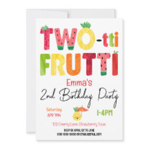 TWO-tti Frutti Cuties 2e anniversaire Fruit tropic