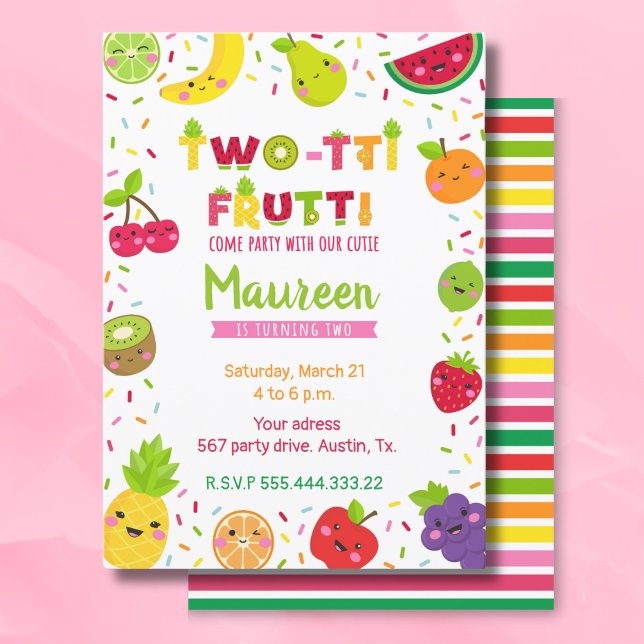 Invitation Twotti frutti 2e anniversaire (Créateur téléchargé)