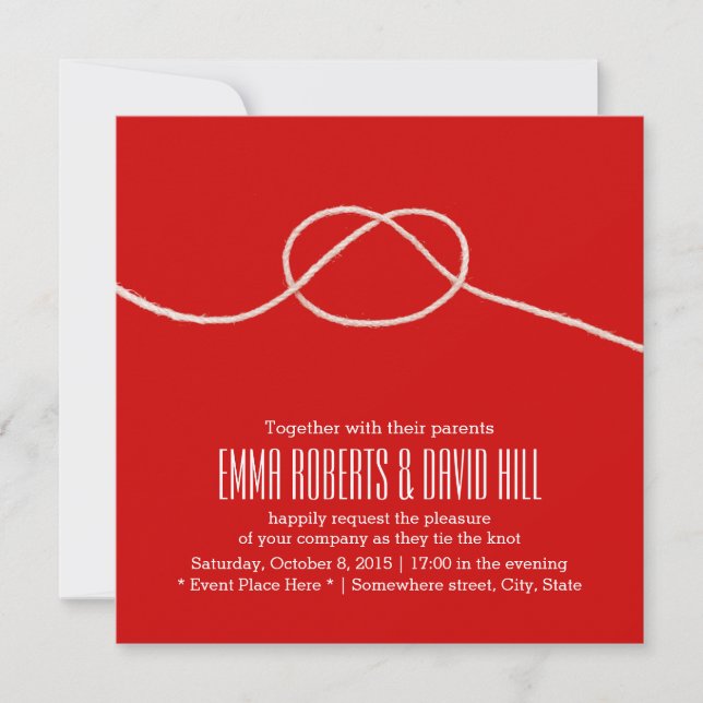 Invitation Tying Love Big Red Mariage (Devant)