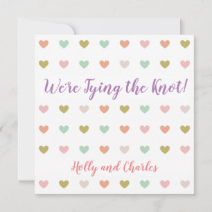 Invitation "Tying the Knot" avec Pastel Hearts