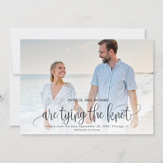Invitation Tying The Knot Wedding Enregistrer La Date Photo (Devant)