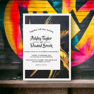 Invitation Typographie Abstraite minimale moderne Mariage élé