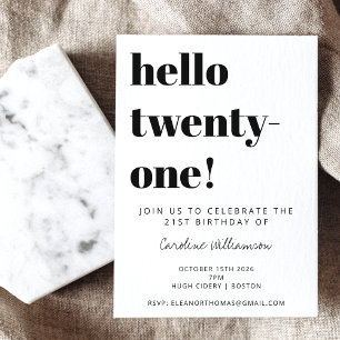 Invitation Typographie audacieuse Blanc tendance Moderne 21e