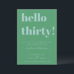 Invitation Typographie audacieuse Bleu Vert moderne 30e anniv<br><div class="desc">Audacieux Typographie Bleu et vert Moderne 30e anniversaire Invitation</div>