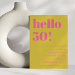 Invitation Typographie audacieuse rose jaune moderne 50e anni<br><div class="desc">Audacieuse Typographie rose vif et jaune moderne Invitation 50e anniversaire</div>
