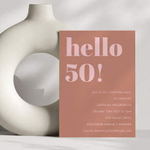 Invitation Typographie audacieuse Terracotta Blush Anniversai