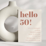 Invitation Typographie audacieuse Terracotta Moderne 50e anni<br><div class="desc">Audacieuse Typographie moderne 50ème anniversaire Invitation de fête en Terracotta et ivoire</div>