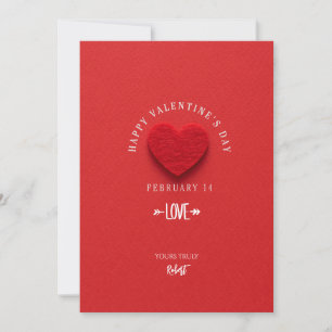 Invitation Typographie blanche minimaliste du coeur rouge