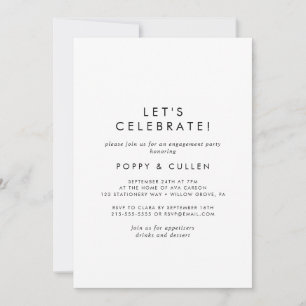 Invitation Typographie chic Fêtons notre fête