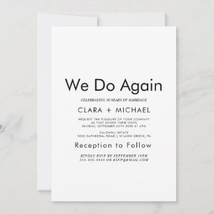 Invitation Typographie chic "Nous recommençons" Renouveau de