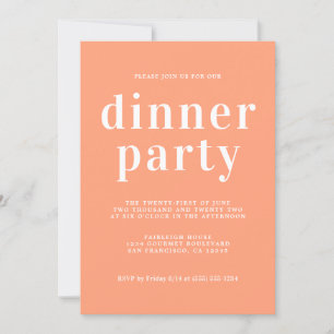 Invitation Typographie Chic Simple Cantaloupe Dîner Party