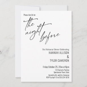 Invitation Typographie Contemporaine La Nuit Avant