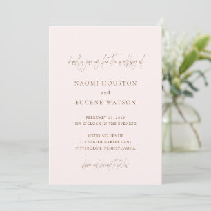 Invitation Typographie contemporaine rose vif Mariage élégant