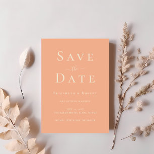 Invitation Typographie couleur corail chic moderne Enregistre