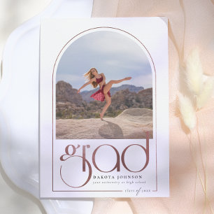 Invitation Typographie d'arc en or rose brillant 2 Photo remi
