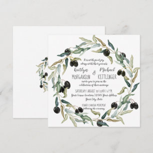 Invitation Typographie d'art moderne de la couronne de feuill