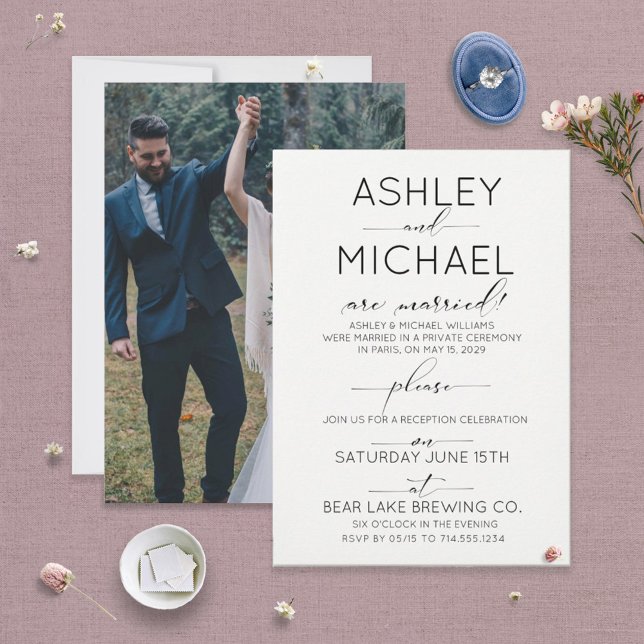 Invitation TYPOGRAPHIE DE CALLIGRAPHIE Réception uniquement P (Créateur téléchargé)