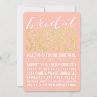 Invitation Typographie de corail de parties scintillantes