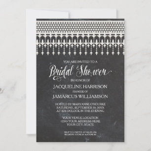Invitation Typographie de dentelle du tableau de bord rustiqu