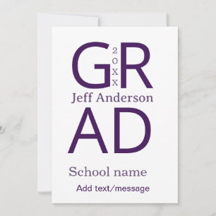 Invitation typographie de graduation moderne simple minimale 