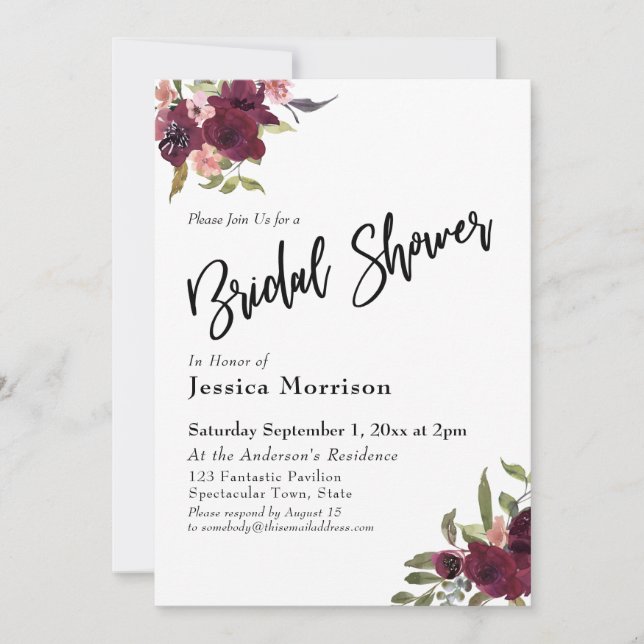 Invitation Typographie de la Fête des mariées des fleurs d'aq (Devant)