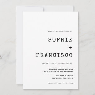 Invitation Typographie de machine à écrire vintage tout en un