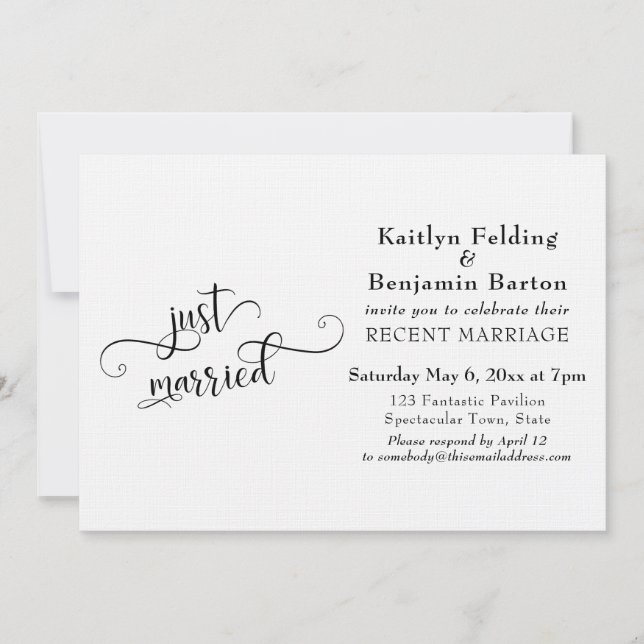Invitation Typographie de mariage célébration post-mariage (Devant)