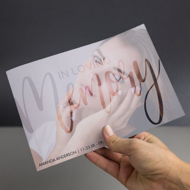 Invitation Typographie de photo | Célébration funéraire de la (Créateur téléchargé)