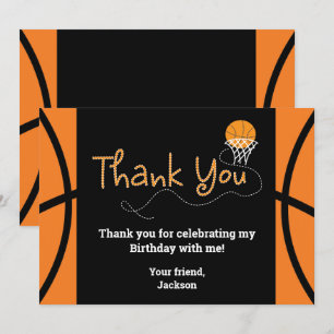 Invitation Typographie de remerciement pour fête d'anniversai