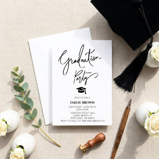 Invitation Typographie de remise de diplôme élégante et stylé