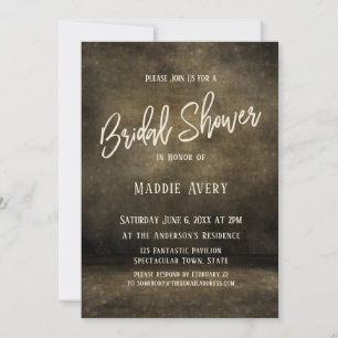 Invitation Typographie de script de douche de mariée simple n