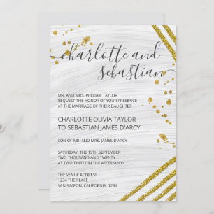 Invitation Typographie de script manuscrit Or Elegant