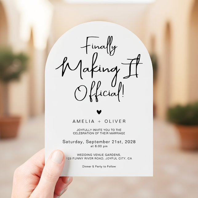 Invitation Typographie de script moderne | Mariage à l'arche  (Créateur téléchargé)